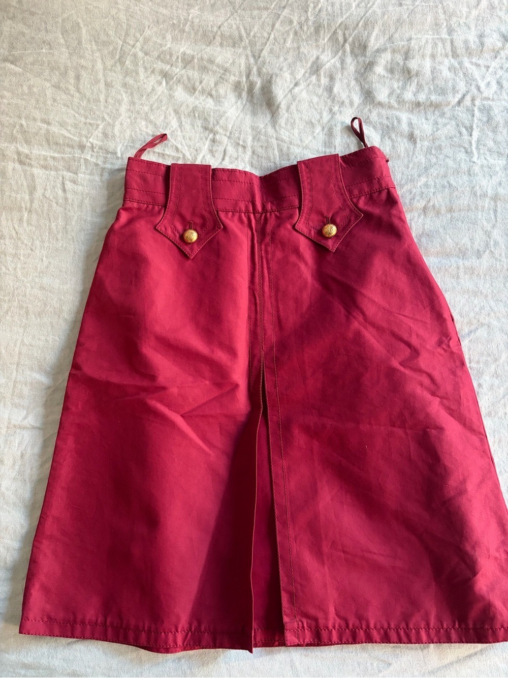 Gucci Burgundy Satin-Finish Midi Skirt, Size IT 38